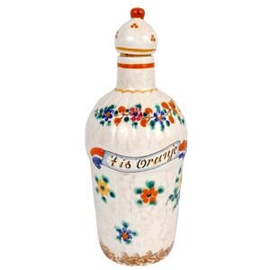 Rare 30s Dutch Gouda Delft Style Liqueur Bottle Royal Zuid-Holland ’t is Oranje